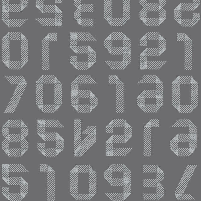 ORIGAMI NUMBERS DARK GREY